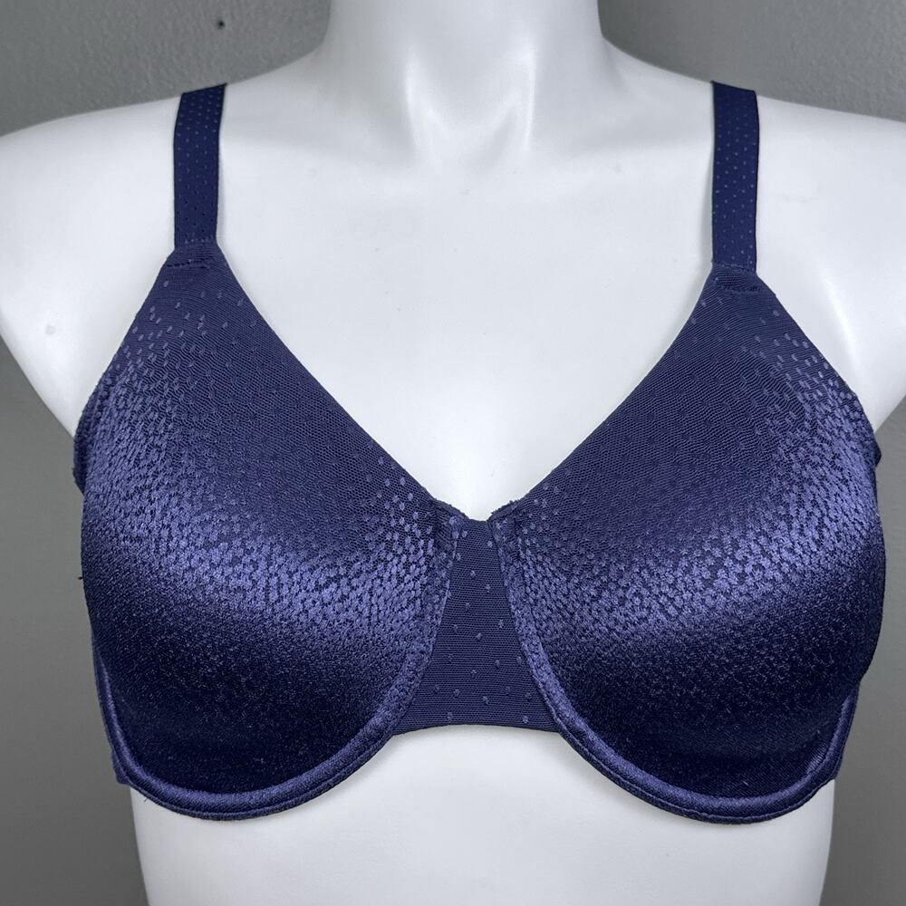 Wacoal 42C 855303 Back Appeal Underwire Back Smoothing Bra Purple Blue Unlined